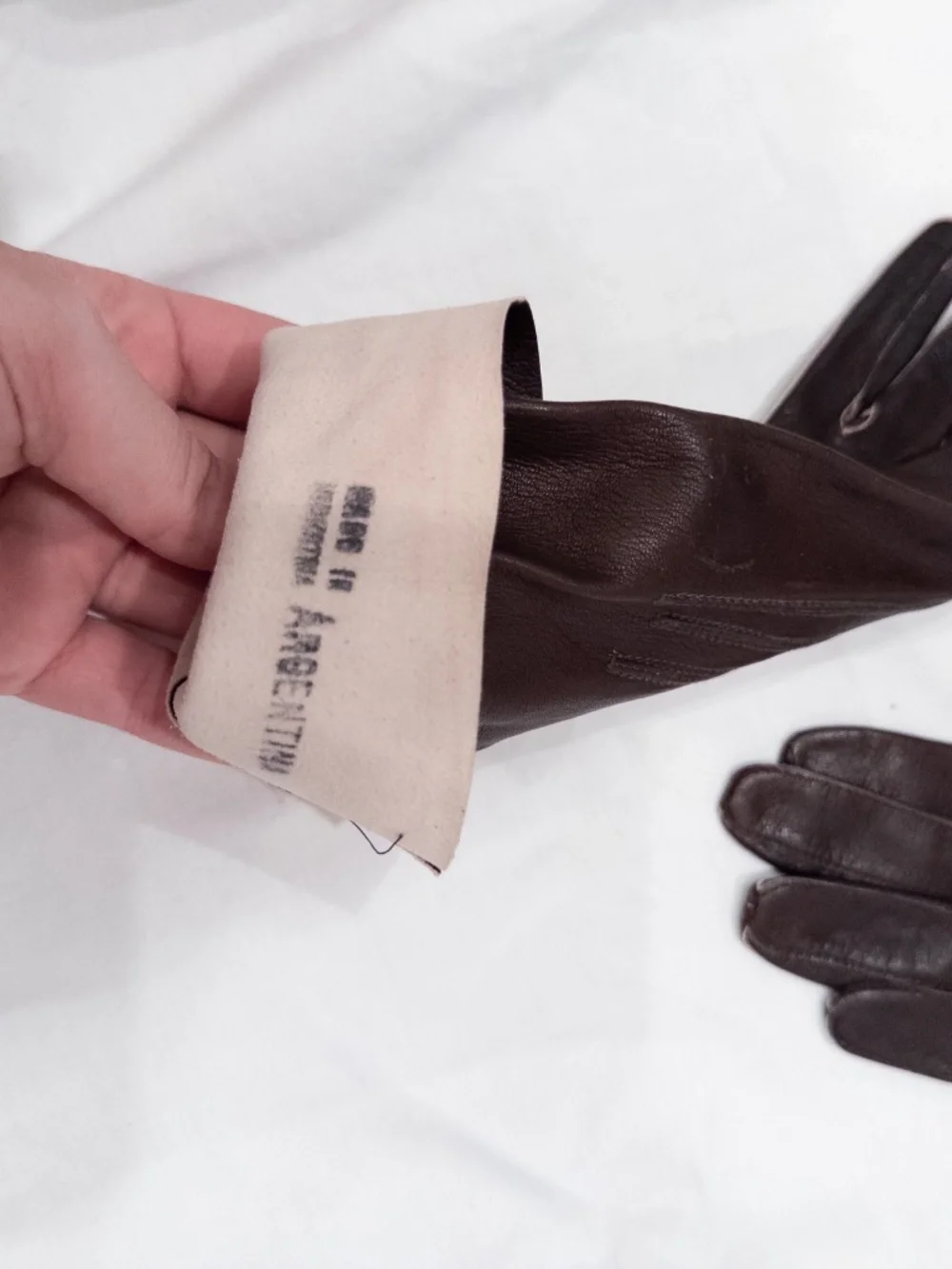 Vintage 1950s brown leather gloves size 6 3/4 glacekid leather